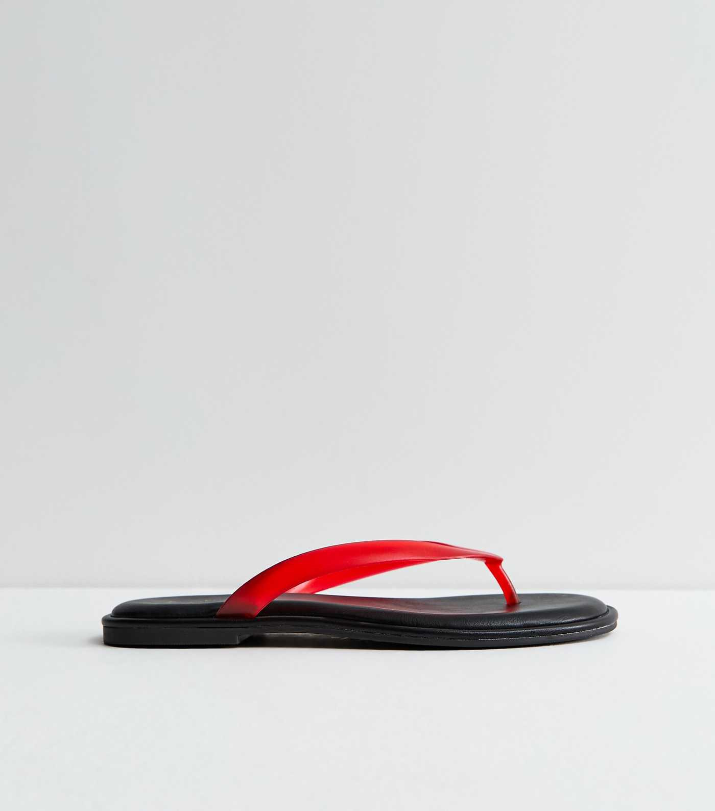 Bright Red Jelly Thong Sandals | New Look | New Look (UK)