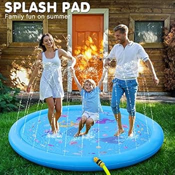 HITOP Kids Sprinklers for Outside, Splash Pad for Toddlers & Baby Pool 3-in-1 60" Water Toys Gift... | Amazon (US)