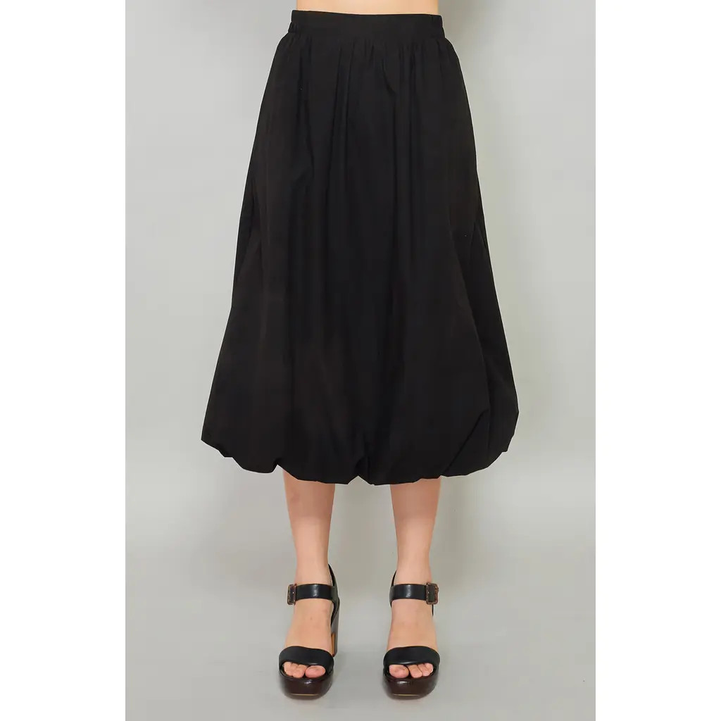 MELLODAY Bubble Hem Midi Skirt in Black at Nordstrom Rack, Size X-Small | Nordstrom Rack