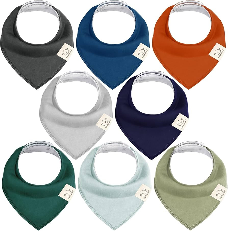 KeaBabies 8-Pack Organic Baby Bandana Drool Bibs - Stylish Unisex Bandana Bibs, Super Absorbent B... | Amazon (US)