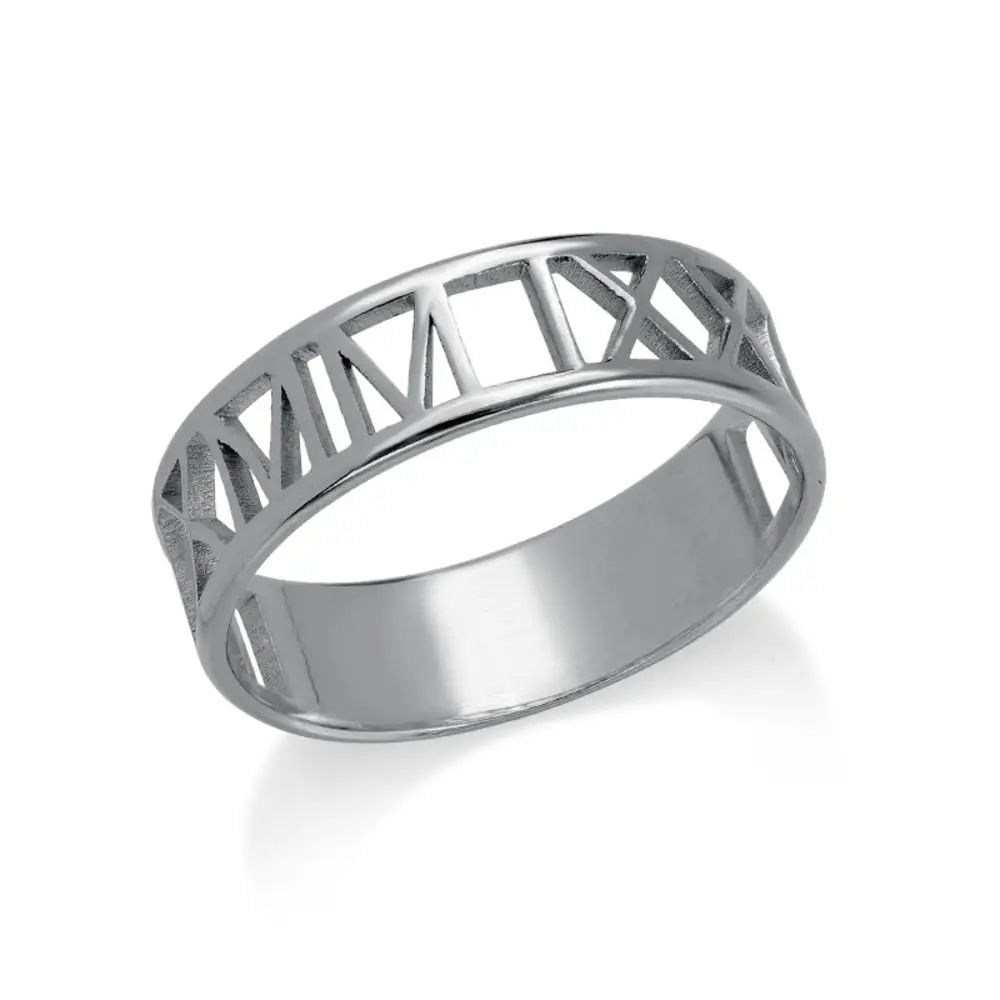 Roman Numeral Ring in Sterling Silver for Men | MYKA