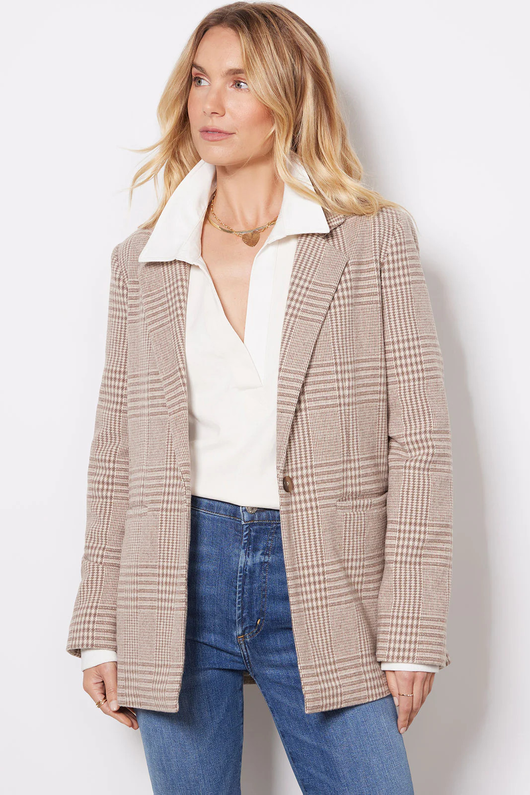 Anna Plaid Blazer | Evereve