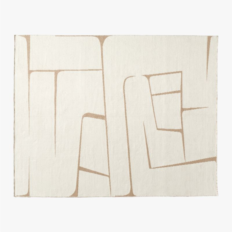 Faro Modern Handwoven Performance White and Natural Indoor/Outdoor Area Rug 8'x10' + Reviews | CB... | CB2