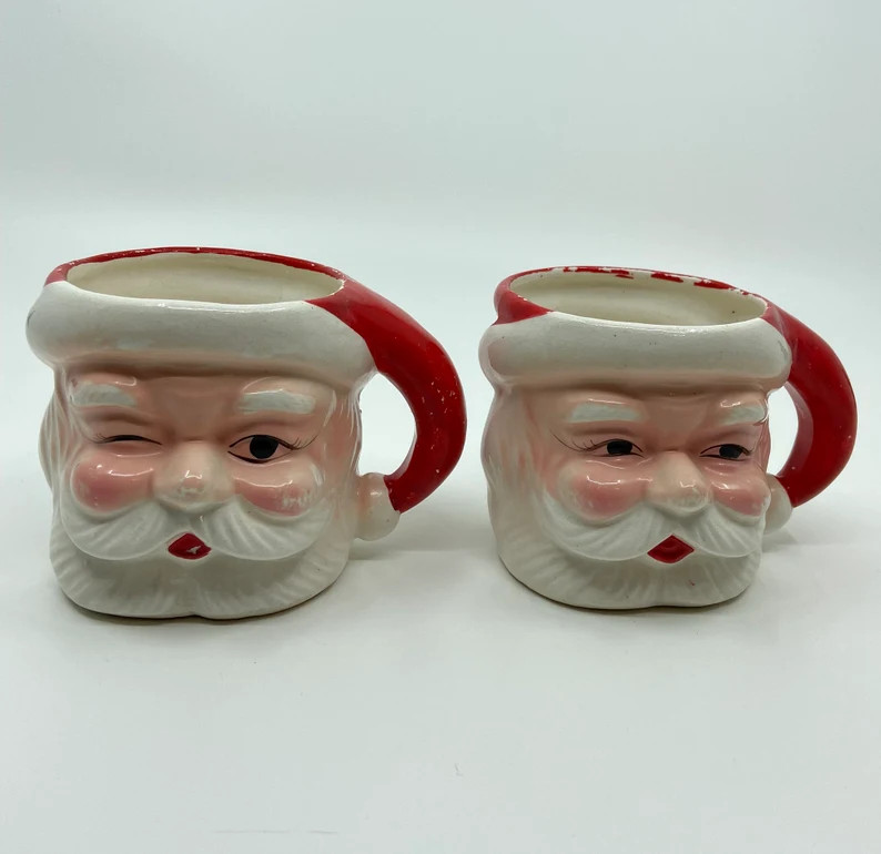 Vintage Commodore Japan Santa Mugs Set of Two | Etsy (US)
