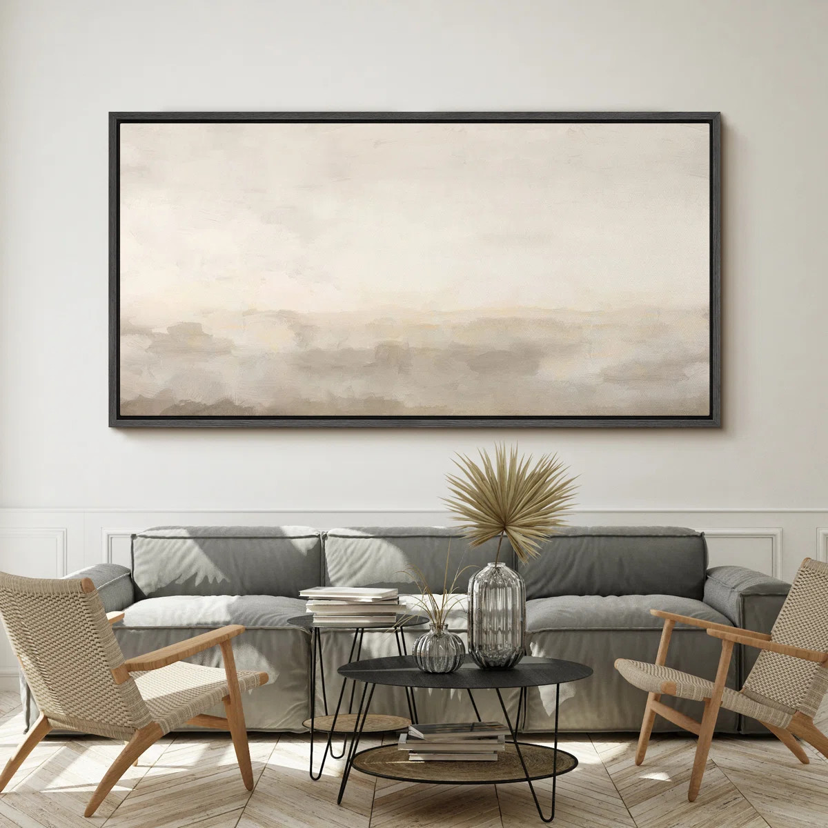 IDEA4WALL Minimal Landscape Muted Abstract Minimalist Neutral Décor Extra Large Framed Canvas Pr... | Wayfair North America
