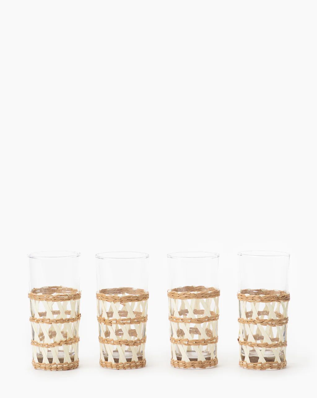 Seagrass Wrapped Glasses (Set of 4) | McGee & Co.