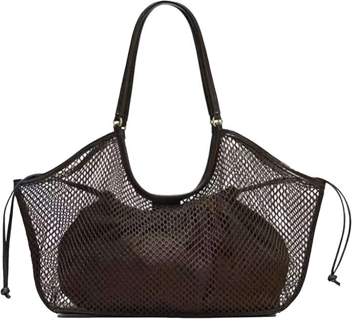 Large Mesh Hobo for Women Summer Beach Bag with Inner Bag Large Tote Elegant Purses for Vacation ... | Amazon (US)