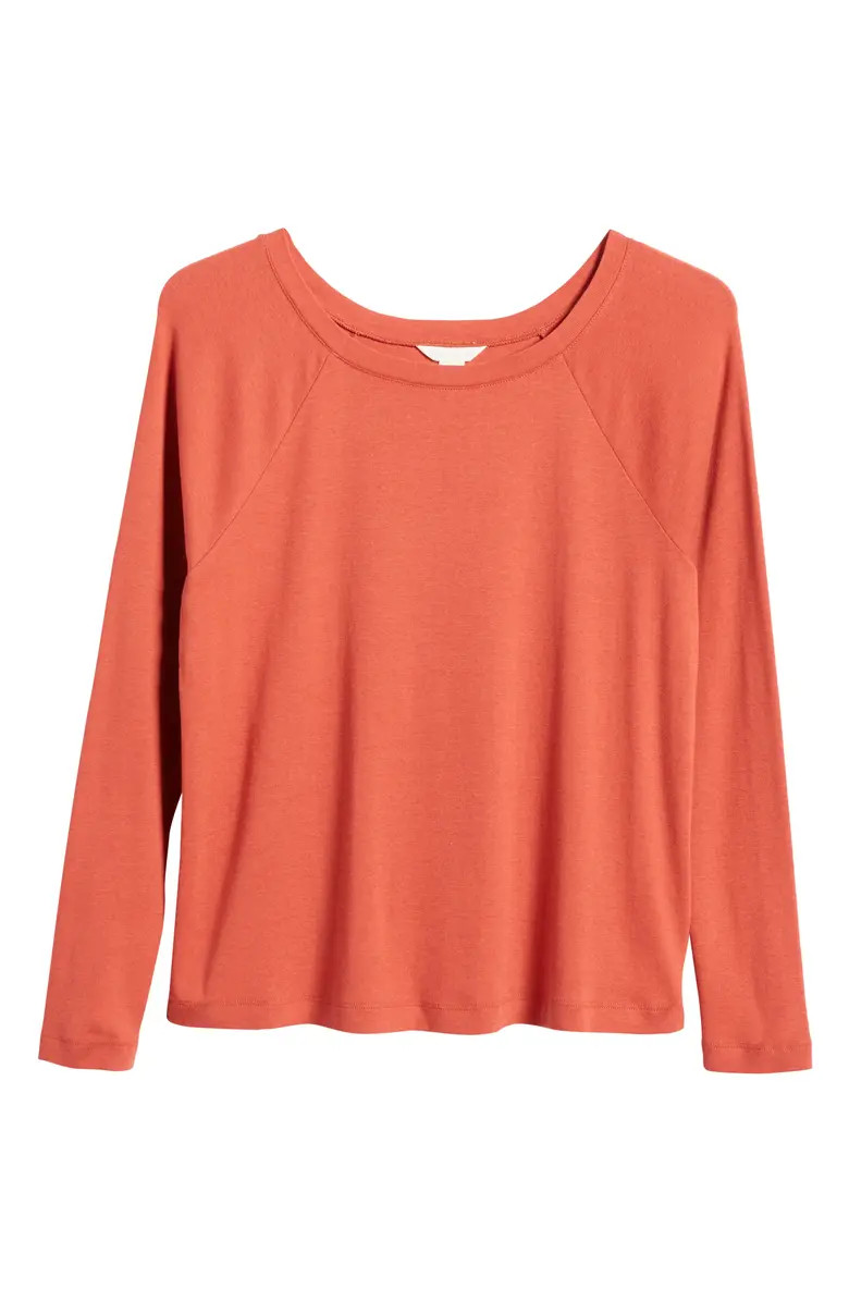 Raglan Long Sleeve Cotton Blend Top | Nordstrom