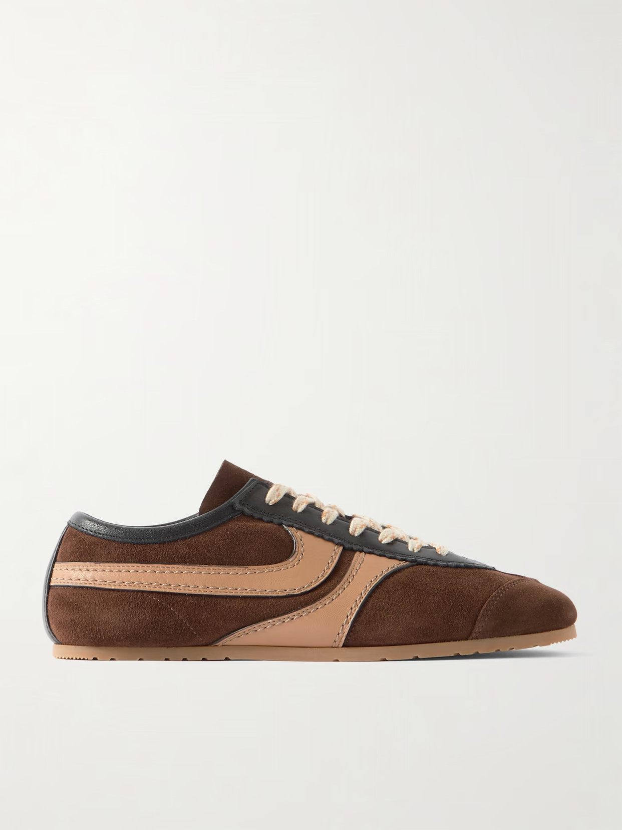 Dries Van Noten - Leather-trimmed Suede Sneakers - Brown - IT41 | NET-A-PORTER APAC