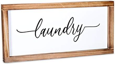 Laundry Sign - Rustic Farmhouse Decor for the Home Sign - Wall Decorations for Living Room, Moder... | Amazon (US)