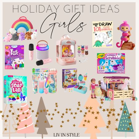 Gift guide for girls all found on Amazon!! Art kits, projects, robot animals, coloring, kinetic sand, doll accessories, stuffed animal set, karaoke and claw machine 

#LTKHoliday #LTKSeasonal #LTKGiftGuide
