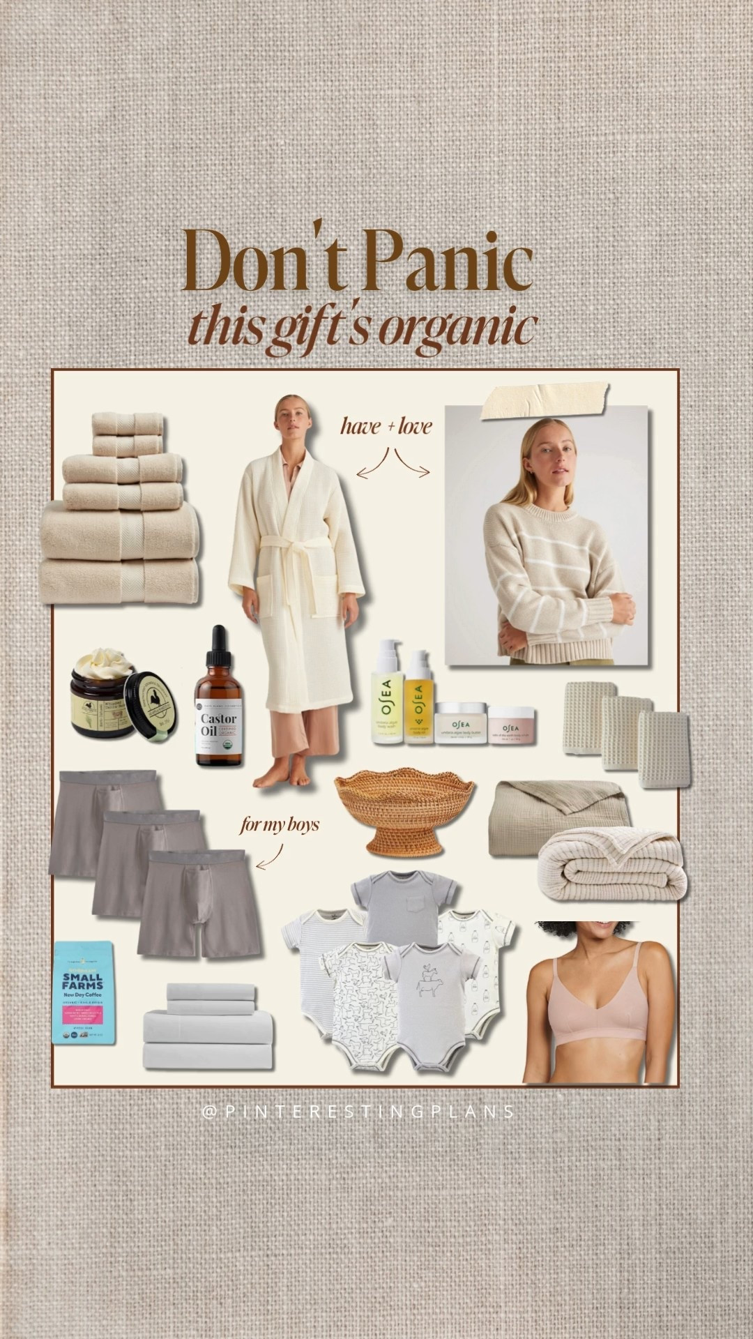 Don’t panic, this gift’s organic! Sharing some of my favorite organic items for you to consider this holiday season. 

I’ve worn this sweater SO much. Just got this robe 👌. My husband and son wear these briefs. This is my comfy lounging bra. And of course sheets and bedroom items we use. 

#LTKHome #LTKGiftGuide #LTKCyberWeek