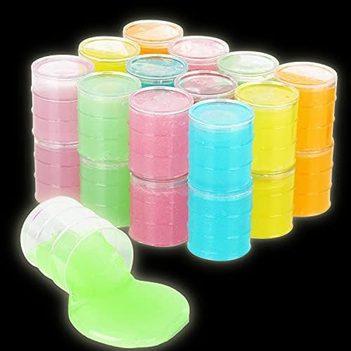 SIWEI Glow in The Dark Slime, 24 Pack Multi Colors Crystal Galaxy Slime - Green, Blue, Pink, Yellow, | Amazon (US)