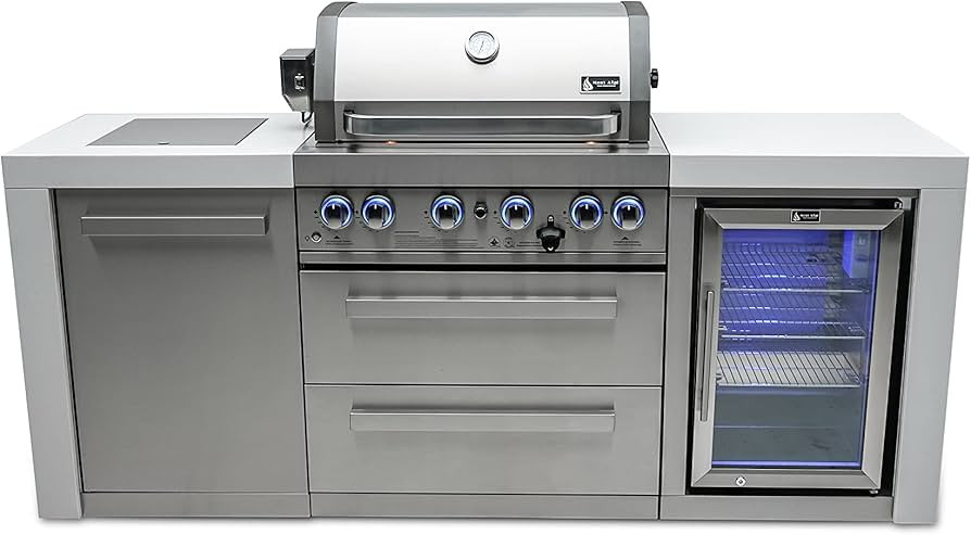 Mont Alpi MAi400-DFC 32-Inch 4-Burner 78000 BTU Deluxe Stainless Steel Gas Outdoor Kitchen Bar Ba... | Amazon (US)