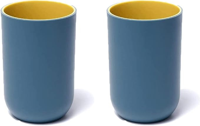 RabyLeo Cup 10.5oz, Unbreakable Reusable Drinking Cups Set of 2 Colors, Plastic Toothbrush Cup Tu... | Amazon (US)