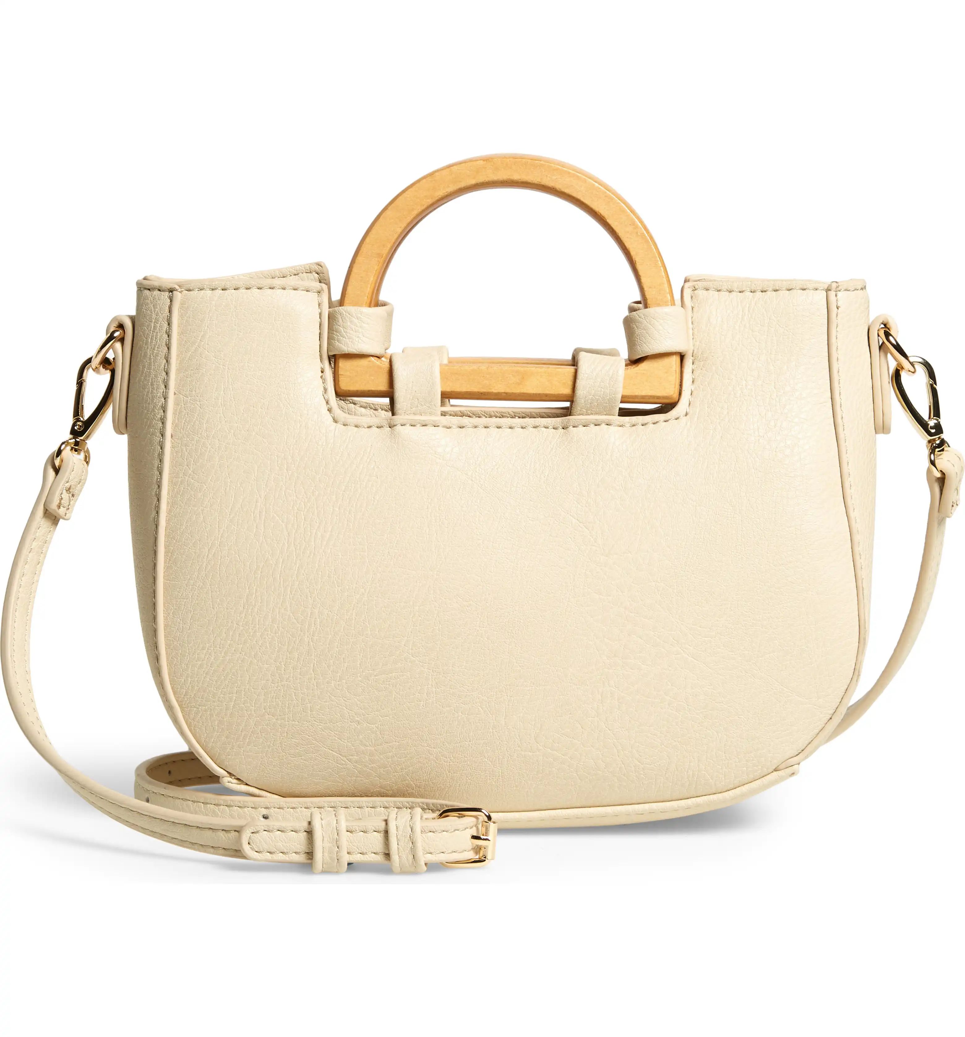 Ardel Wooden Top Handle Faux Leather Bag | Nordstrom