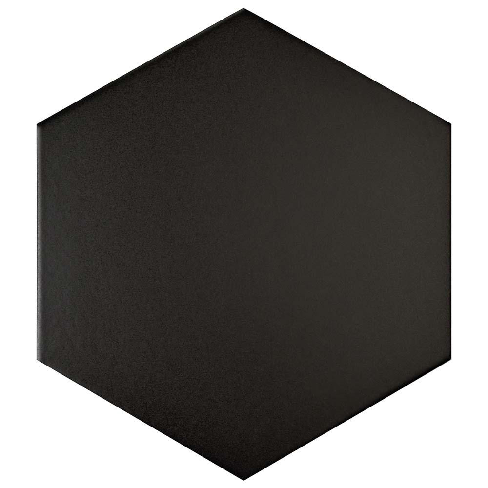 Textile Hex Black 8-5/8 in. x 9-7/8 in. Porcelain Floor and Wall Tile (11.56 sq. ft. / case) | The Home Depot