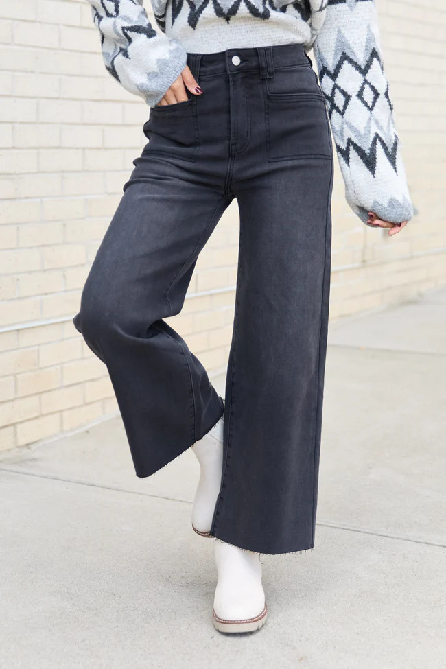 My Favorite Black Wide Leg Jeans DOORBUSTER | Pink Lily