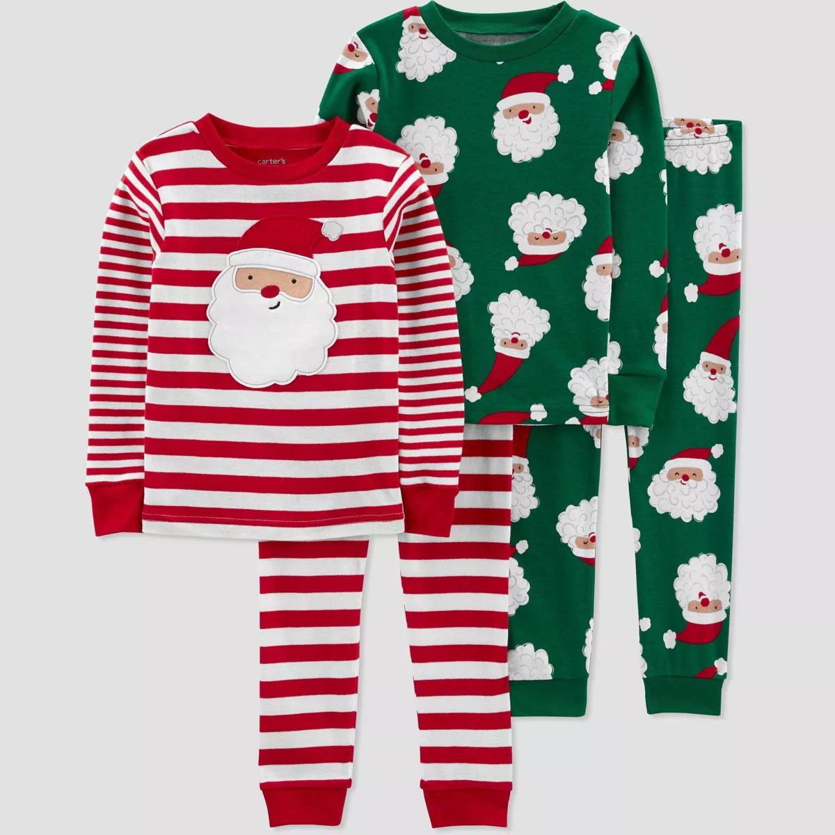 Carter's Just One You® Toddler 4pc Striped Santa Pajama Set - Red 3T | Target