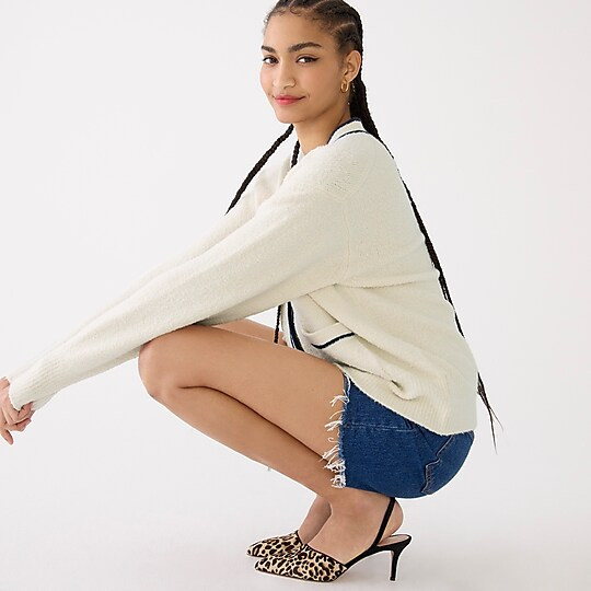 Cotton bouclé V-neck cardigan sweater | J. Crew US