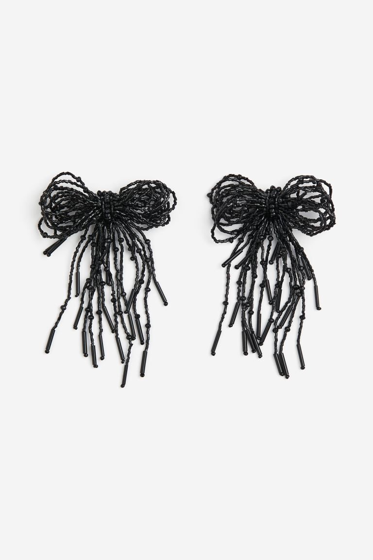 Bow-shaped Earrings - Black - Ladies | H&M US | H&M (US)