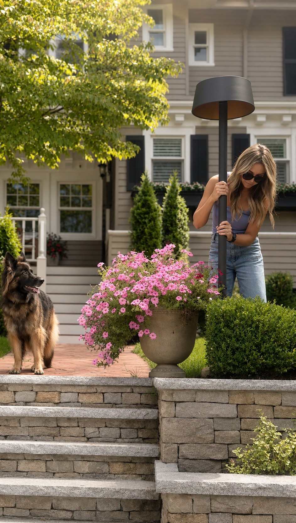 The kind of outdoor upgrade that looks custom, without the custom installation. ✨

No wires, no electrician, no complicated installation. This solar light was so easy to install, and you would never know it’s solar just by looking at it. The quality is beautiful, the design feels so elevated, and once the sun goes down, it gives off the prettiest warm glow.

Easy, gorgeous, and one of those upgrades that makes such a difference.

#LTKSeasonal #LTKSaleAlert #LTKHome