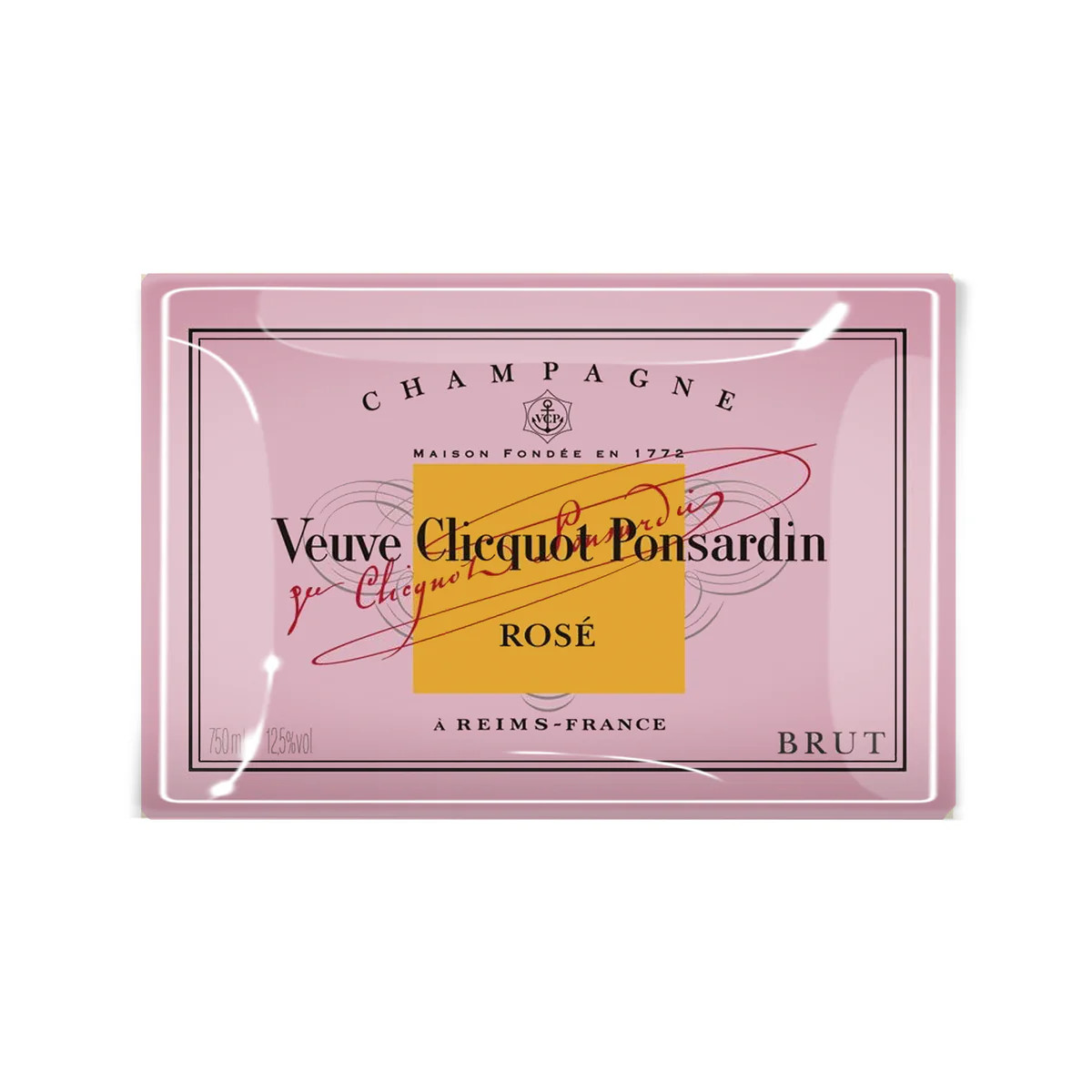 Veuve Clicquot Rose Decoupage Glass Tray | The Addison West