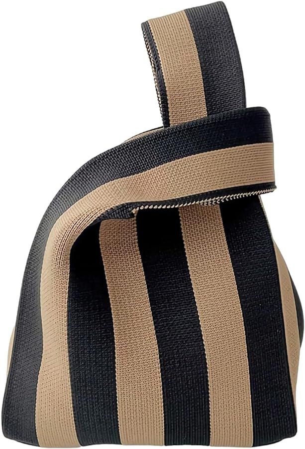 Women's Wrist Knot Tote Bag Small Crochet Wristlet Handbag Aesthetic Cute Knit Purse | Amazon (US)