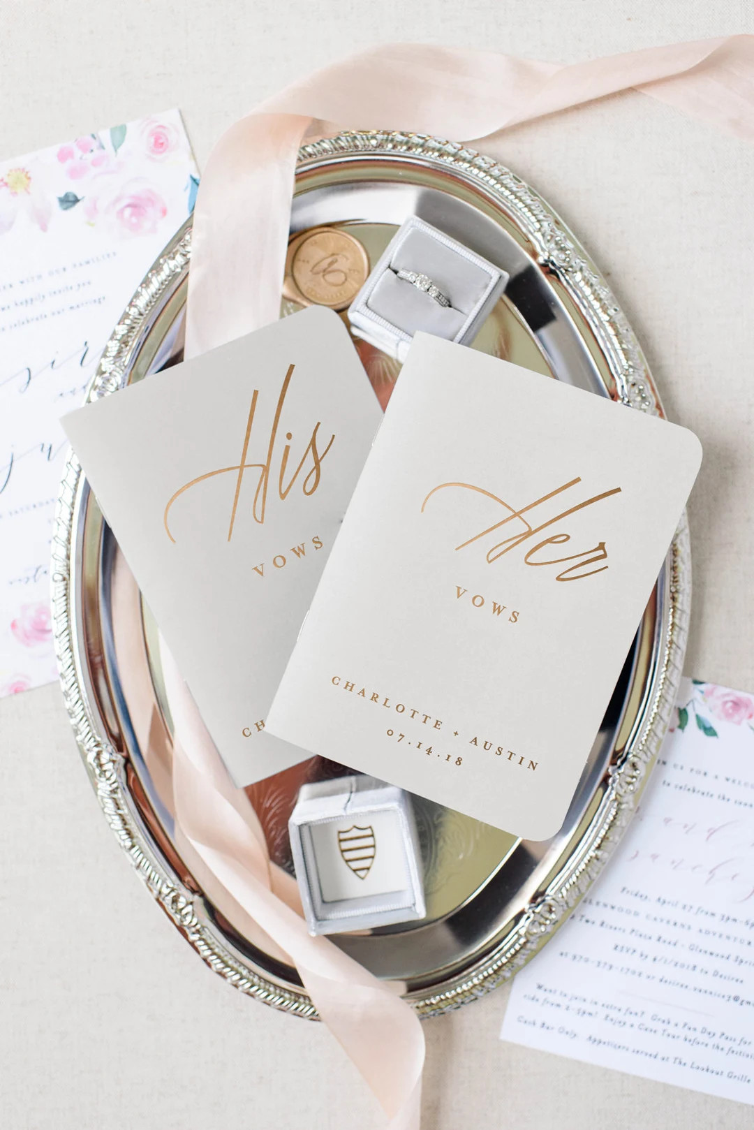 Wedding Vow Books, Gold Foil Press on White Vow Book, Personalized Wedding Vow Books, Calligraphy... | Etsy (US)