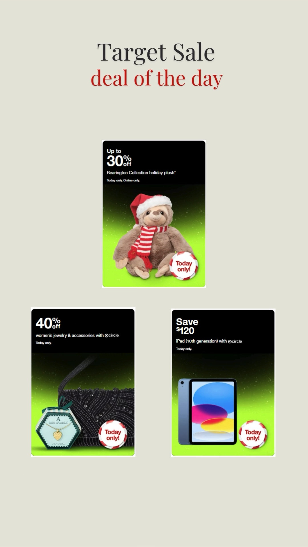 Today only deals at Target (11/23/25)! Target, Threshold, electronics, toys, Christmas gifts, gift list, stocking stuffers, clothing, games, home decor, holiday decorations, jewelry, handbag, purse, ipad

#LTKHoliday #LTKSaleAlert #LTKCyberWeek