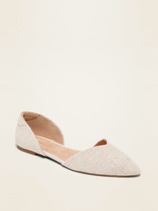 Textile Pointy-Toe D'Orsay Flats for Women | Old Navy (CA)