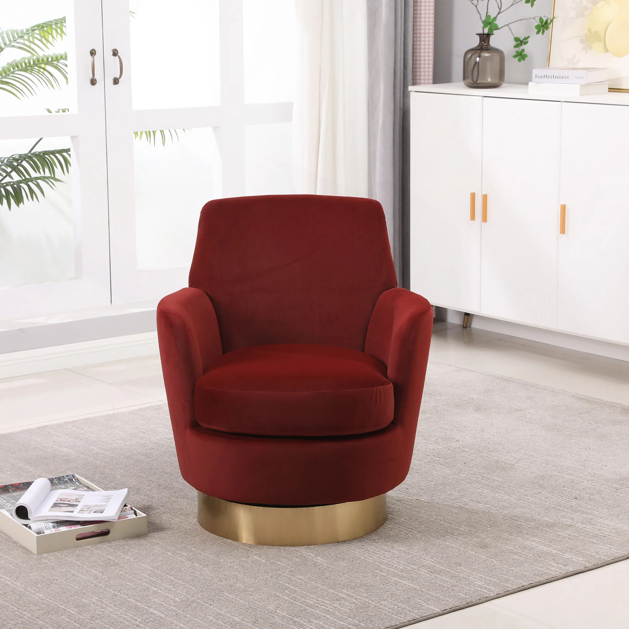 28.3"Wide Swivel Barrel Chair | Wayfair North America