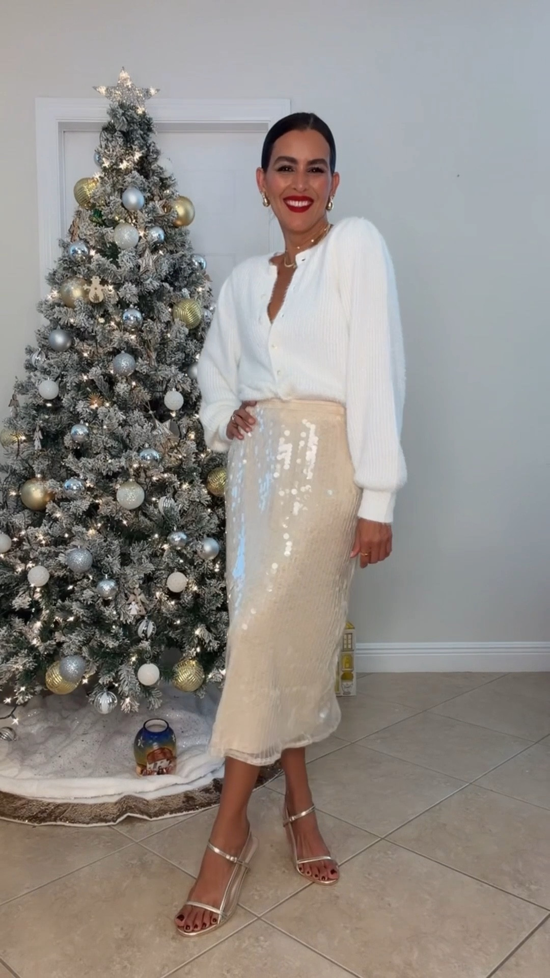 Everything under $50!!🎁All sizing and details!
Size S in skirt, satin dress and red sweater.
Size m in cream eyelash cardigan. Wormed upside down in last frame.
Size xs in polka dots  dress.
Lipstick color: real MVP

#LTKCyberWeek 

#LTKHoliday #LTKOver40 #LTKSeasonal