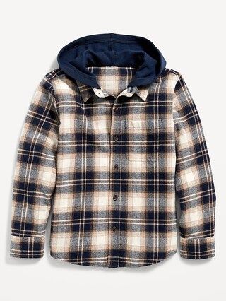 2-in-1 Hooded Plaid Flannel for Boys | Old Navy (US)