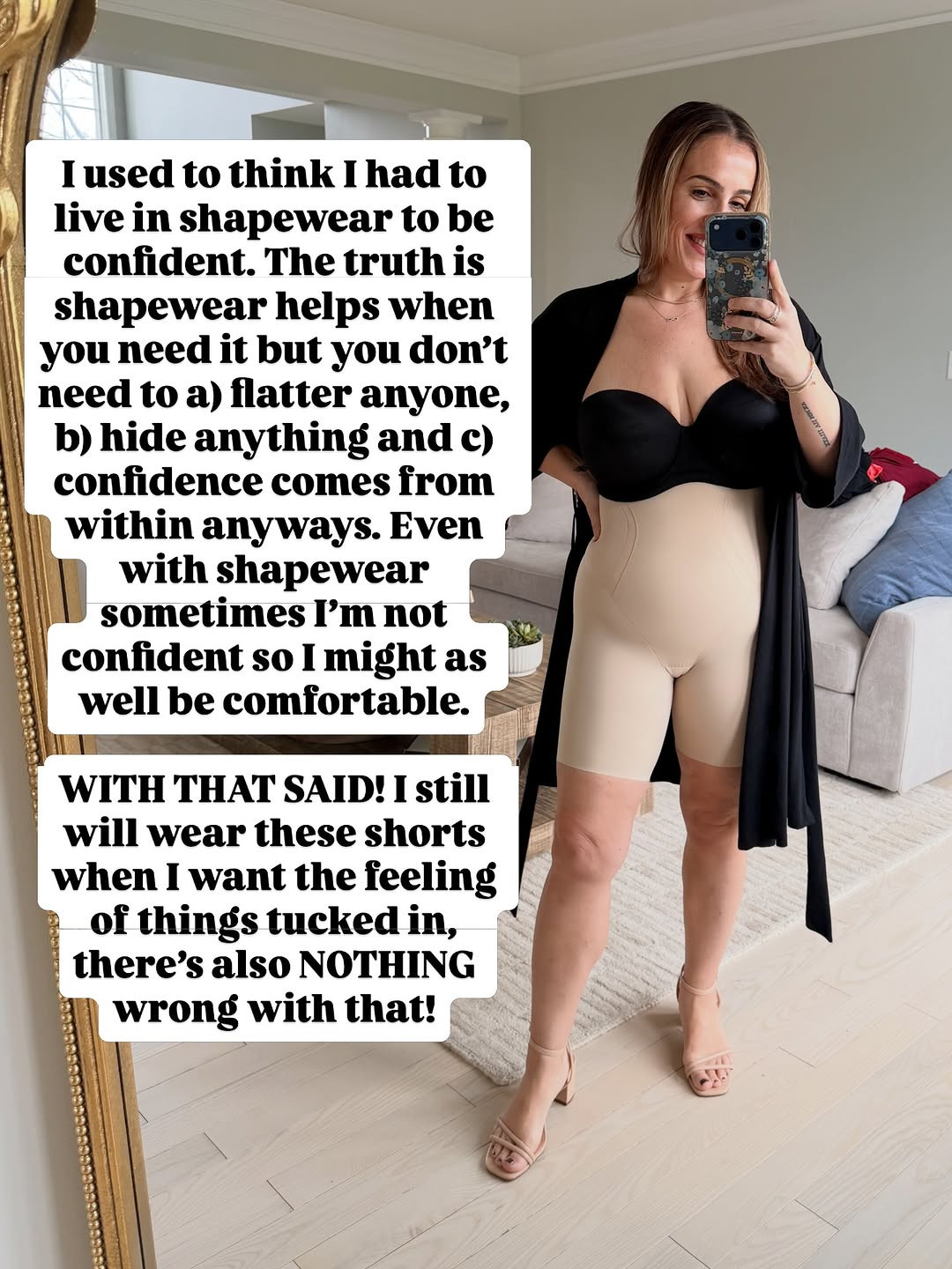 I really thought I needed shapewear to “fix” my belly. Turns out, I just needed better outfits.

If you’ve got a squishy belly, apron belly, loose skin or however you want call it, you do NOT have to squeeze yourself into discomfort to look good.things should be comfortable!

Save this for your next “nothing looks good on me” day!

I'm a size Medium and 8/29 in everything. 

#apronbelly #looseskin #fashionhacks 

 #LTKootd #LTKOver40 #LTKMidsize