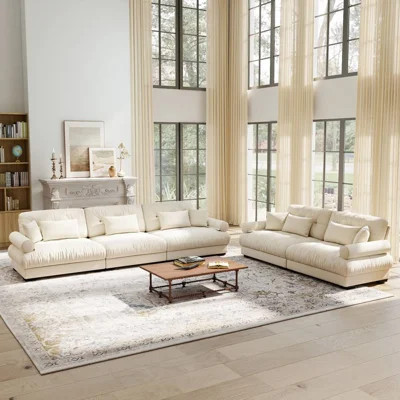 Sectional Sofa (Cream) | Wayfair North America