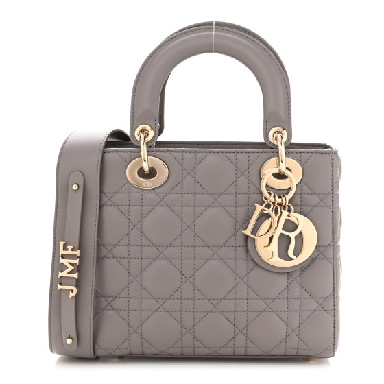Lambskin Cannage Small My ABCDior Lady Dior Grey | FASHIONPHILE (US)
