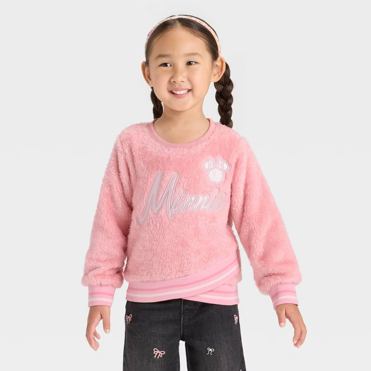 Toddler Girls' Disney Minnie Mouse Woobie Pullover Sweatshirt - Pink | Target