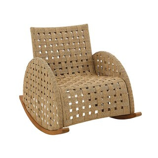 Biloxi Outdoor Rocker with Teak Frame & All-Weather Resin Weave | Ballard Designs, Inc.