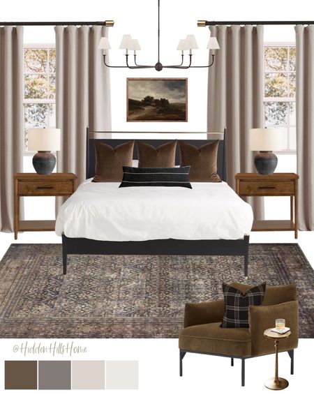 Moody bedroom decor, primary bedroom design, bedroom mood board, bedroom design inspo, bed, bedroom rug #moodboard

#LTKsalealert #LTKhome