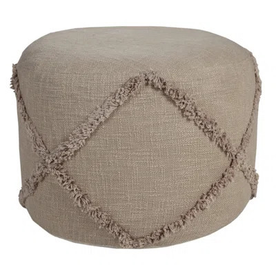 Ridgely Casual Handmade Tufted Cotton Round Upholstered Ottoman Pouf, Small | Wayfair North America