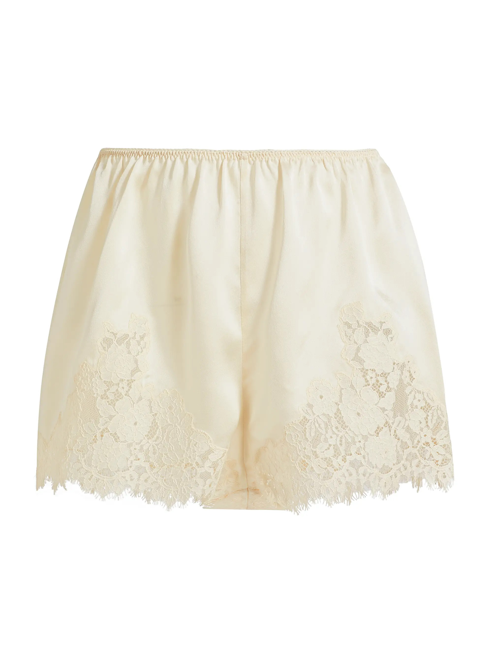 DÔEN Iona Lace-Trimmed Silk Shorts | Saks Fifth Avenue | Saks Fifth Avenue
