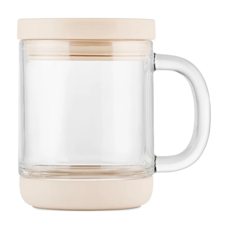 Ello Nova Shine 12oz Glass Mug with Lid | Built-In Handle, Silicone Boot, BPA Free, Dishwasher Sa... | Walmart (US)