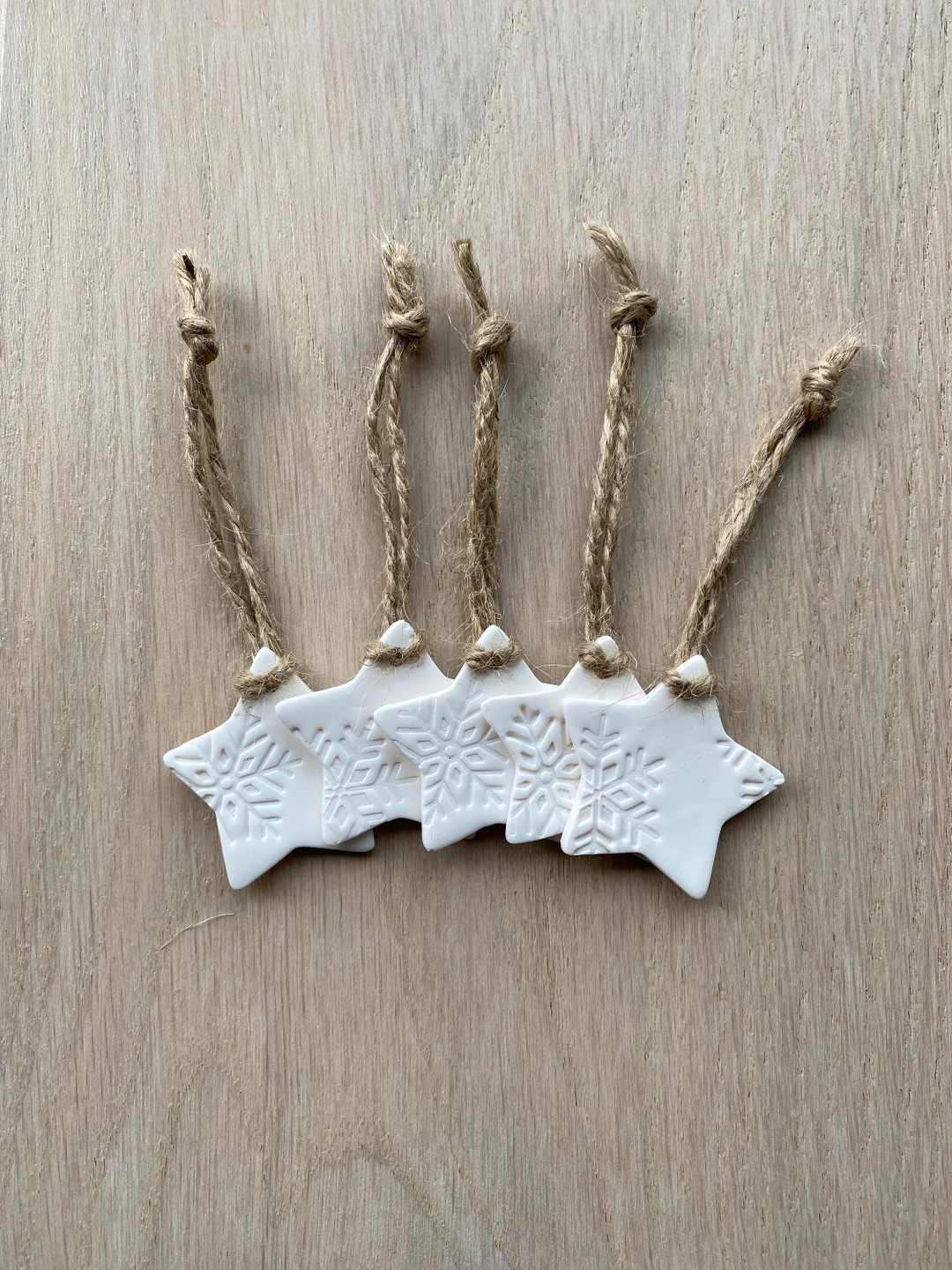 Set of 5/10/20/30 Petite White Embossed Clay Stars Christmas - Etsy | Etsy (US)