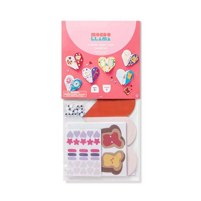 6ct Create-Your-Own Valentine's Day Pairs Card Kit - Mondo Llama™ | Target