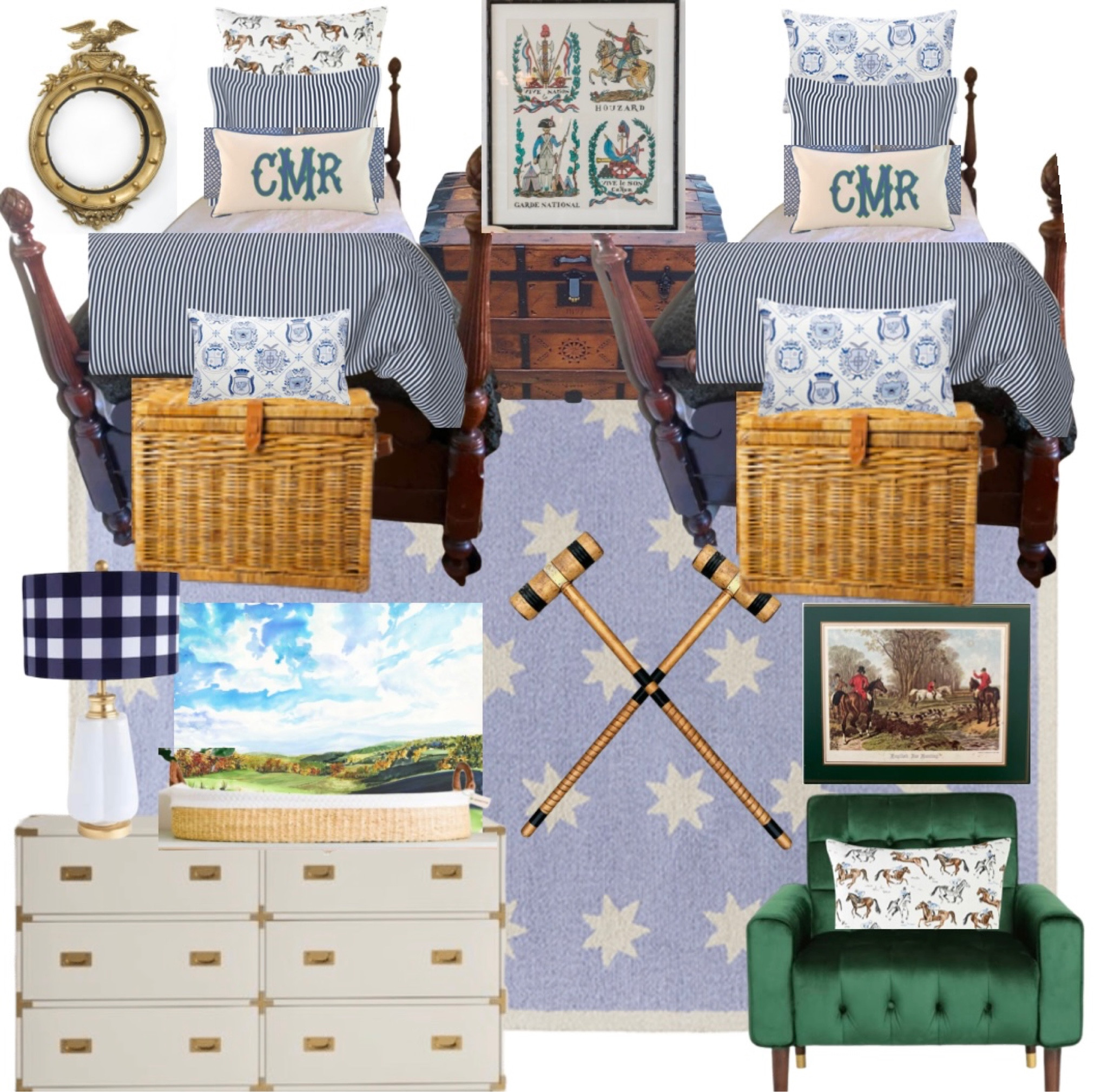 Boys room // grandmillennial // wicker storage trunk // campaign dresser // Classic preppy // gingham // Caitlin Wilson // Ralph Lauren

#LTKkids #LTKhome #LTKFind