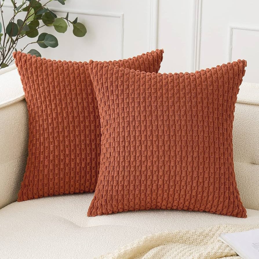 Woaboy Fall Burnt Orange Throw Pillow Covers 18x18 Inch Set of 2 Decorative Couch Pillow Covers F... | Amazon (US)