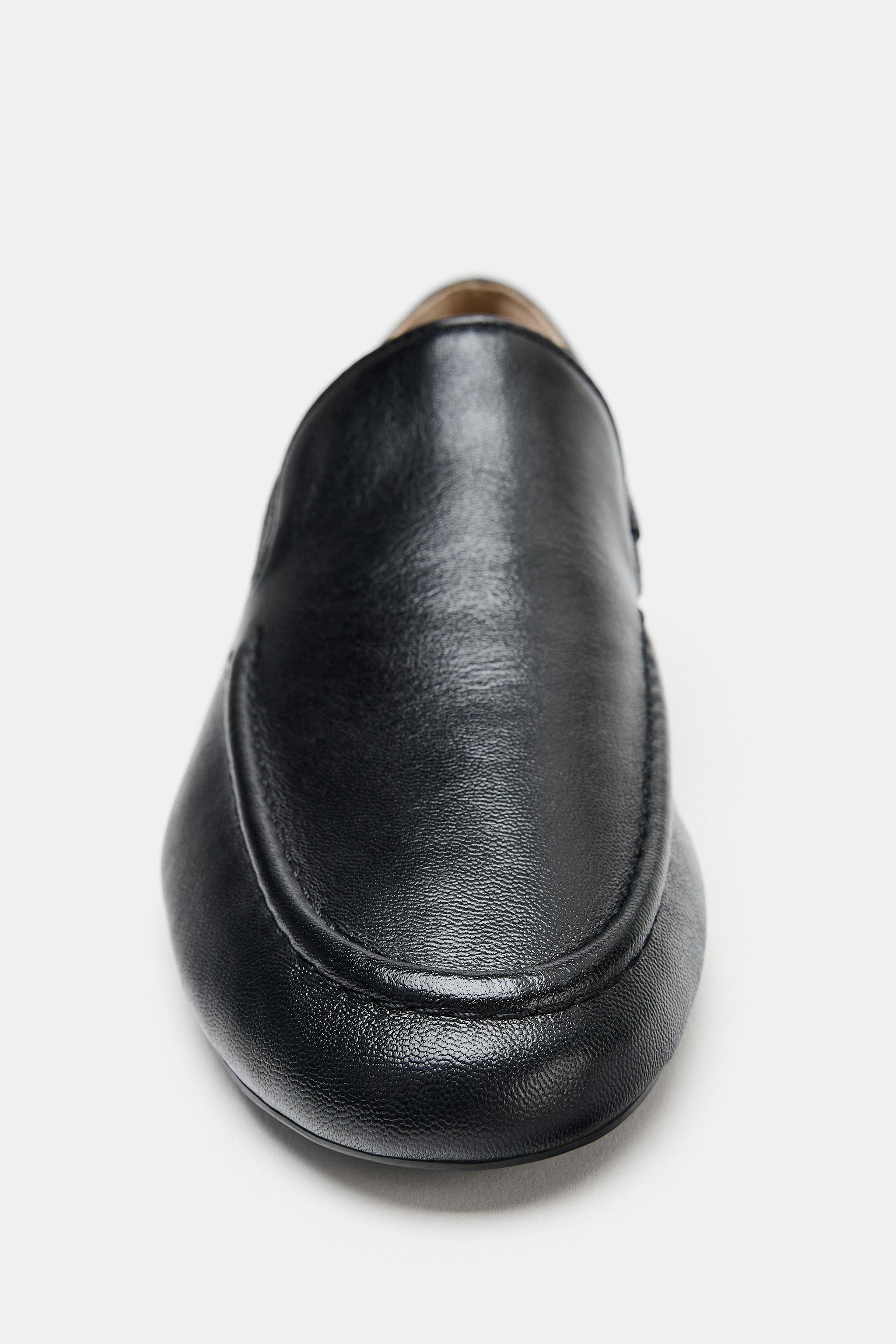 LEATHER FLAT SHOES | Zara US