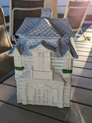 Vintage Acme Victorian House Cookie Jar Ceramic Kitchen Canister Blue  | eBay | eBay US