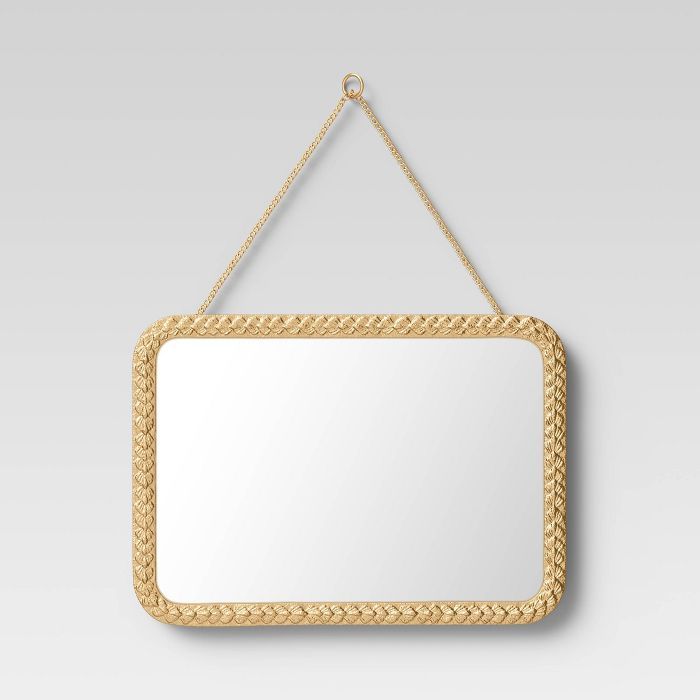 14" x 10" Rectangle Thin Metal Mirror Brass - Opalhouse™ | Target